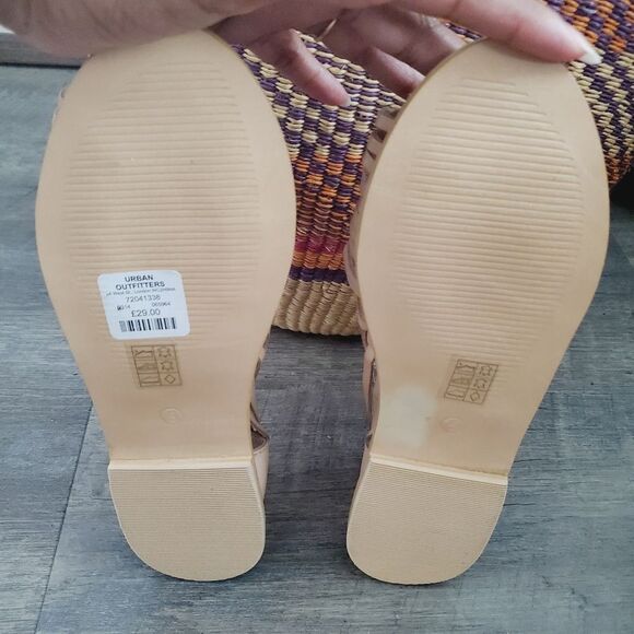 NEW Urban Outfitters Women's Sandals Size 7 Brown Leather Huarache Flats - Picture 5 of 9